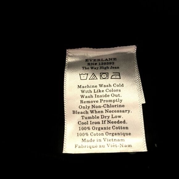 EVERLANE The Way-High Jean 35 CROP Black Denim Straight Leg Organic NWT B10 - Picture 6 of 6